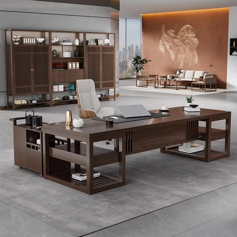 Integrated office desk with tea table Executive desk for senior bosses room offices office desks and workstations Computer desk