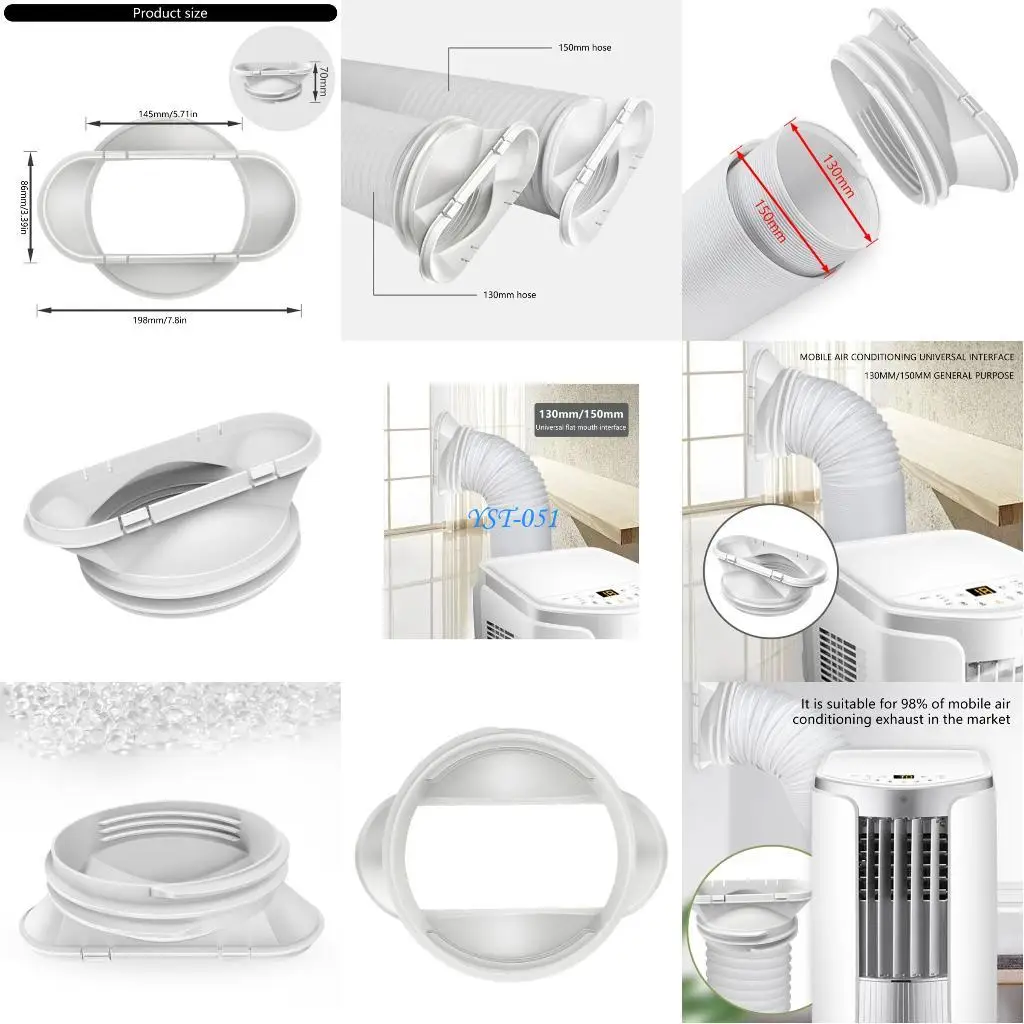 

E15A Strong Portable Air Conditioner Exhaust Hose Adapter Universal Secure Locks Vent Hose Connector for Most Models