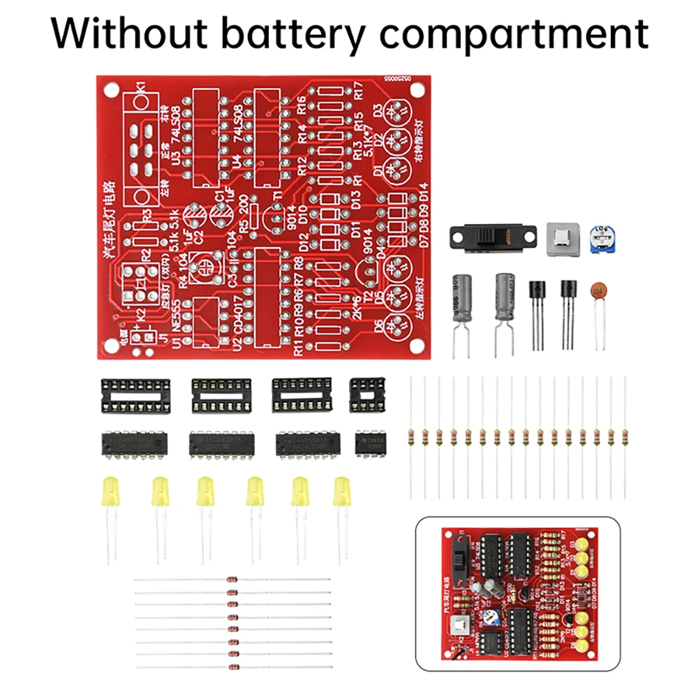 DIY Windbell 재미 납땜 전자 시뮬레이션 자동차 미등 DC 5-6V 학습 키트 납땜 연습 보드