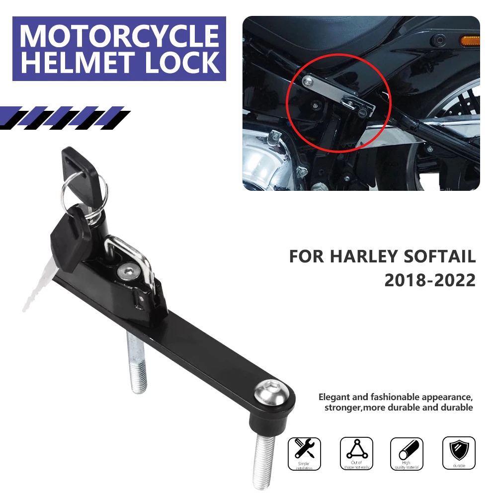 

Harley Custom Motorcycle Special Helmet Lock for Softail FXBR FLSB FXFB FLSB FXBB STREETBOB FXST Fat Boy 2018-2022