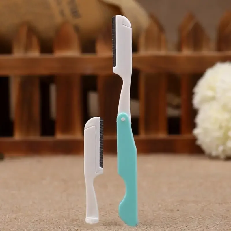 1Pcs Safe Sharp Threading Stainless Steel Knife Foldable Eyebrow Trimmer Makeup Hair Revomal Scraper Cosmtic Tool