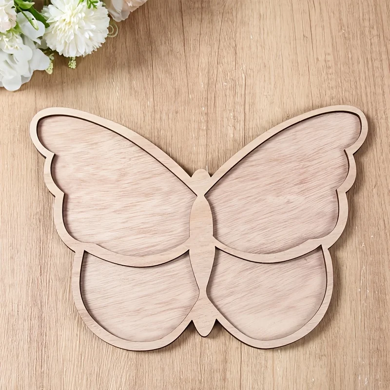 A Butterfly-shaped Wooden Decorative Tray, for Wedding Bridal Showers, Birthday Party Decorations, Baby Shower Table Decor