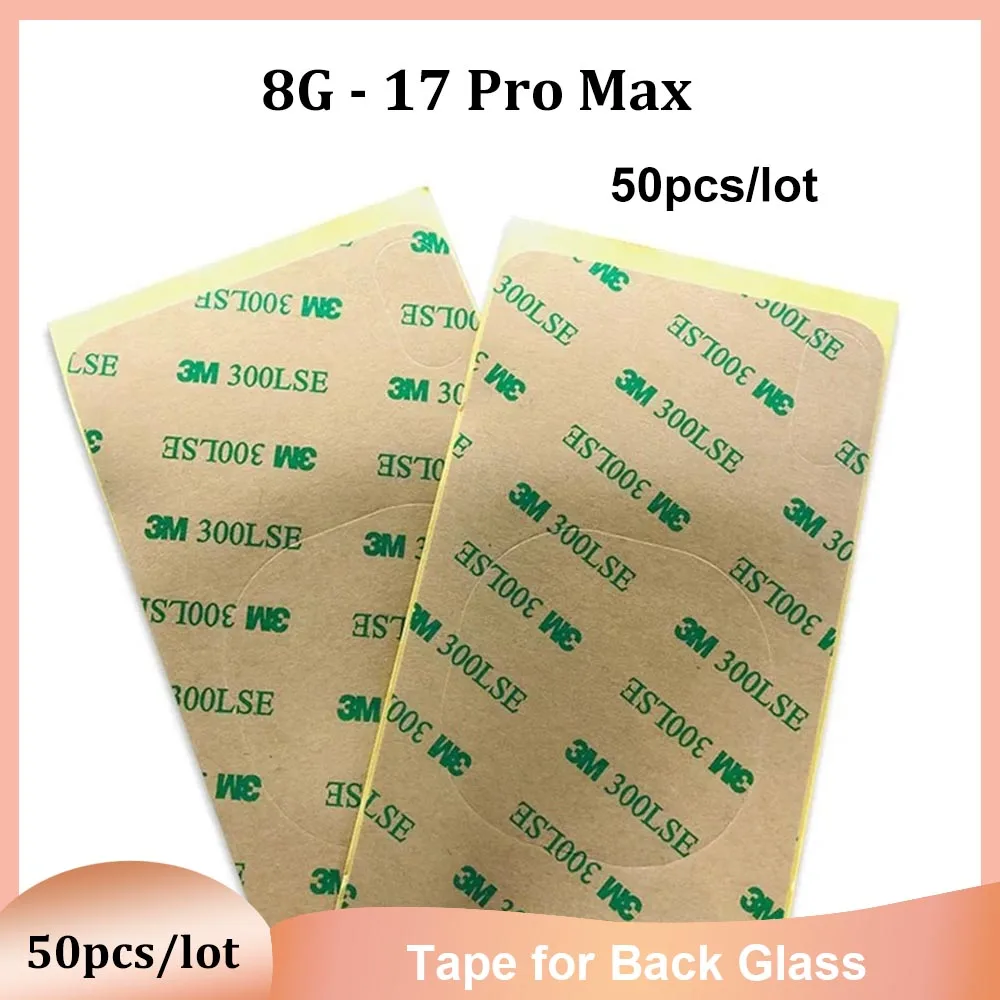 

50Pcs/lot 3M Back Glass Cover Adhsive Glue Tape Sticker For iPhone 8 8P X Xs XR 11 Pro Max Rear Housing Battery Door Replacement