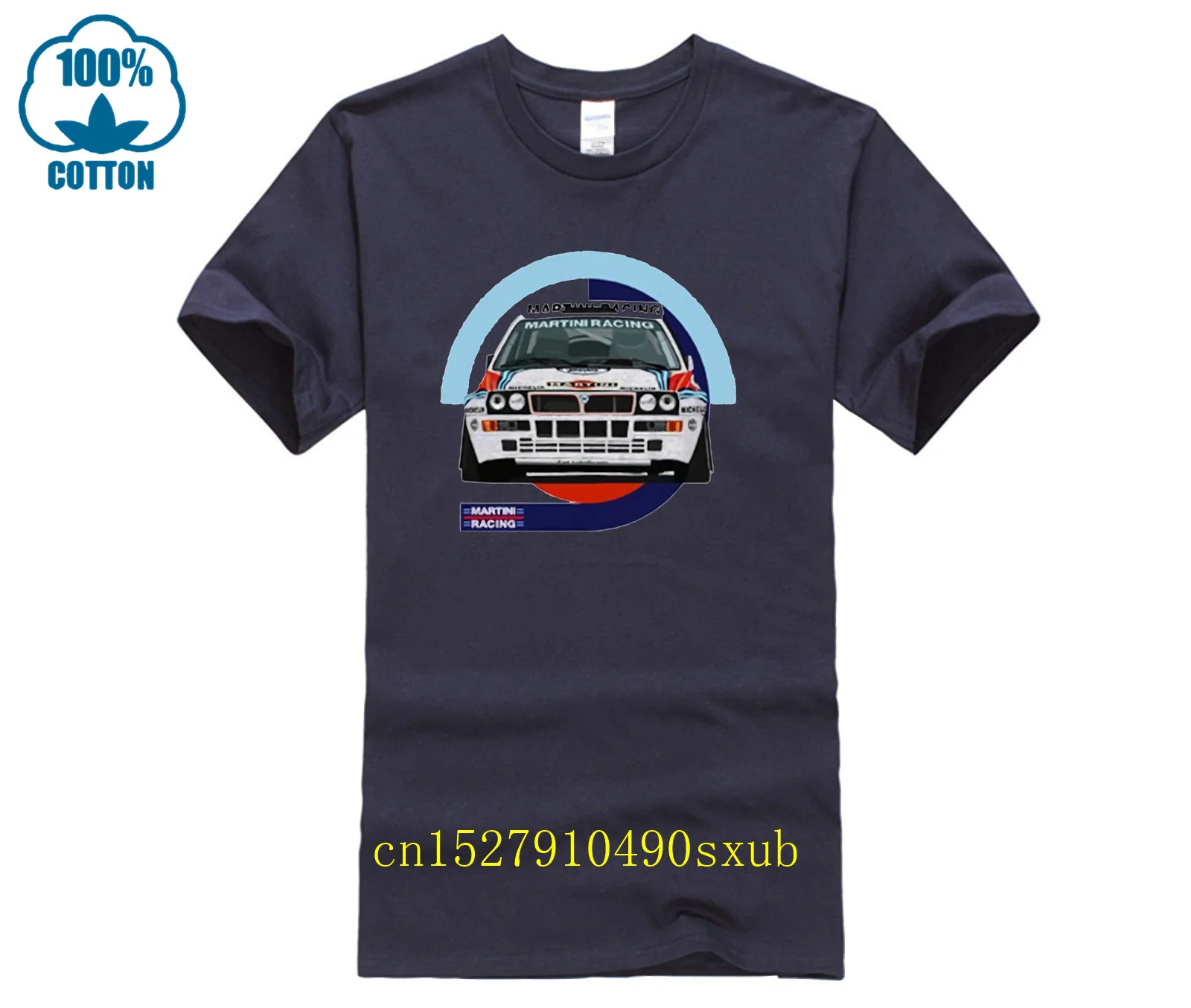 Lancia Delta Integrale Classic Rally T Shirt White or Gray Martini Racinger Print Tee Cotton Men Short Sleeve Clothing