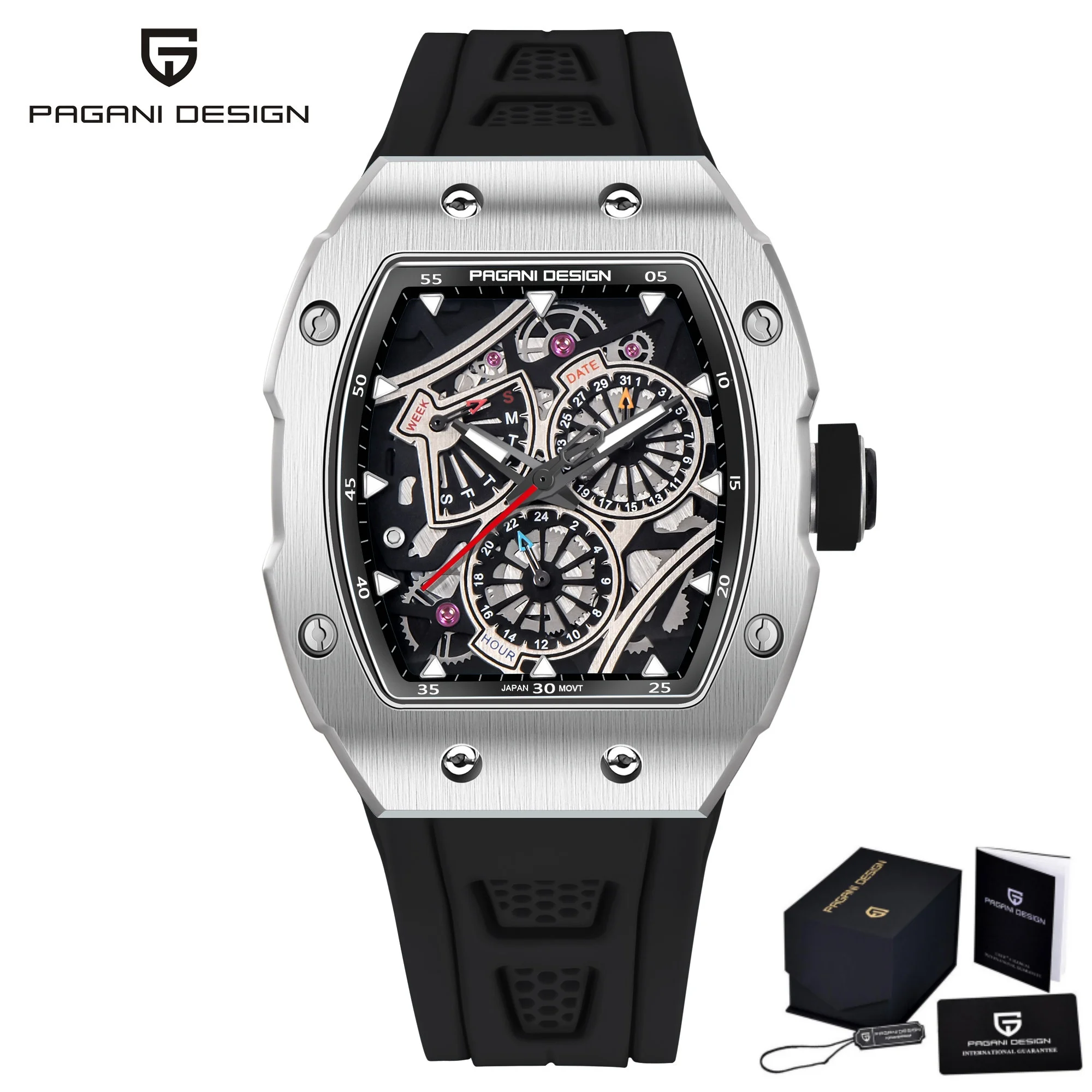 Pagani Design Men Luxury Fashion Quartz Watch PDYS012 Stainless Steel Waterproof Sapphire Reloj Hombre