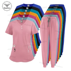 Nurse Women’s Surgical Scrubs Healthcare Nursing Scrub Uniform Thin Breathable Doctor Work Wear Medical Accessories Dental Scrub