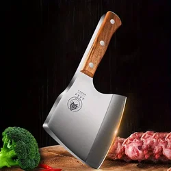 Heavy duty bone axe Kitchen bone cutting knife Stainless steel solid pear wood handle kitchen knife Restaurantfarmslaughterhouse