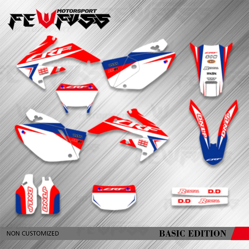 

Fewfuss For Honda CRF250X 2004-2007 2008-2019 Graphics Background Decals Stickers Kits Number Name Custom