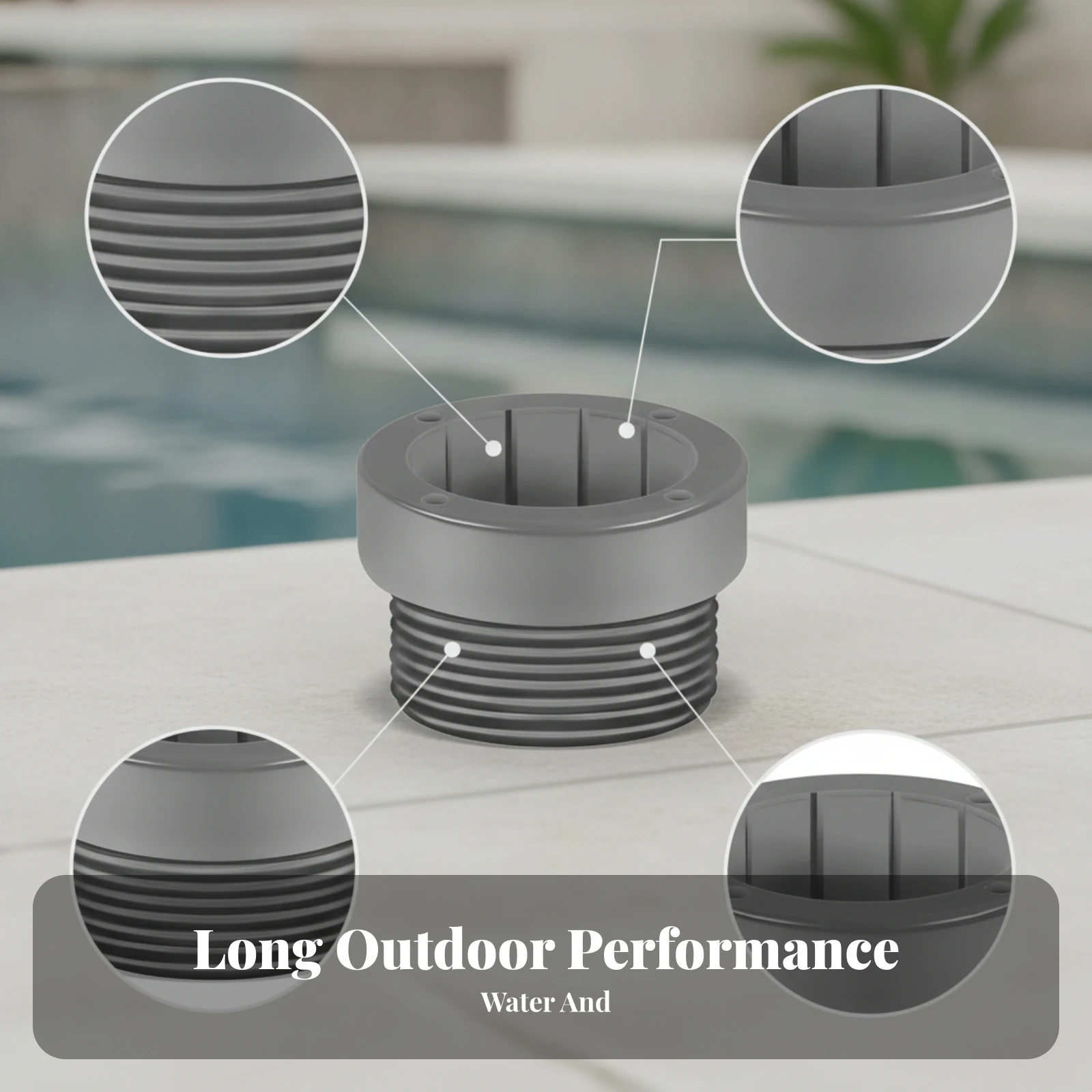 Pool Umbrella Adapter Stabilizer Open-Top Umbrella Pole Stabilizer Sleeve Deck Hole Insert Smooth Single-Piece