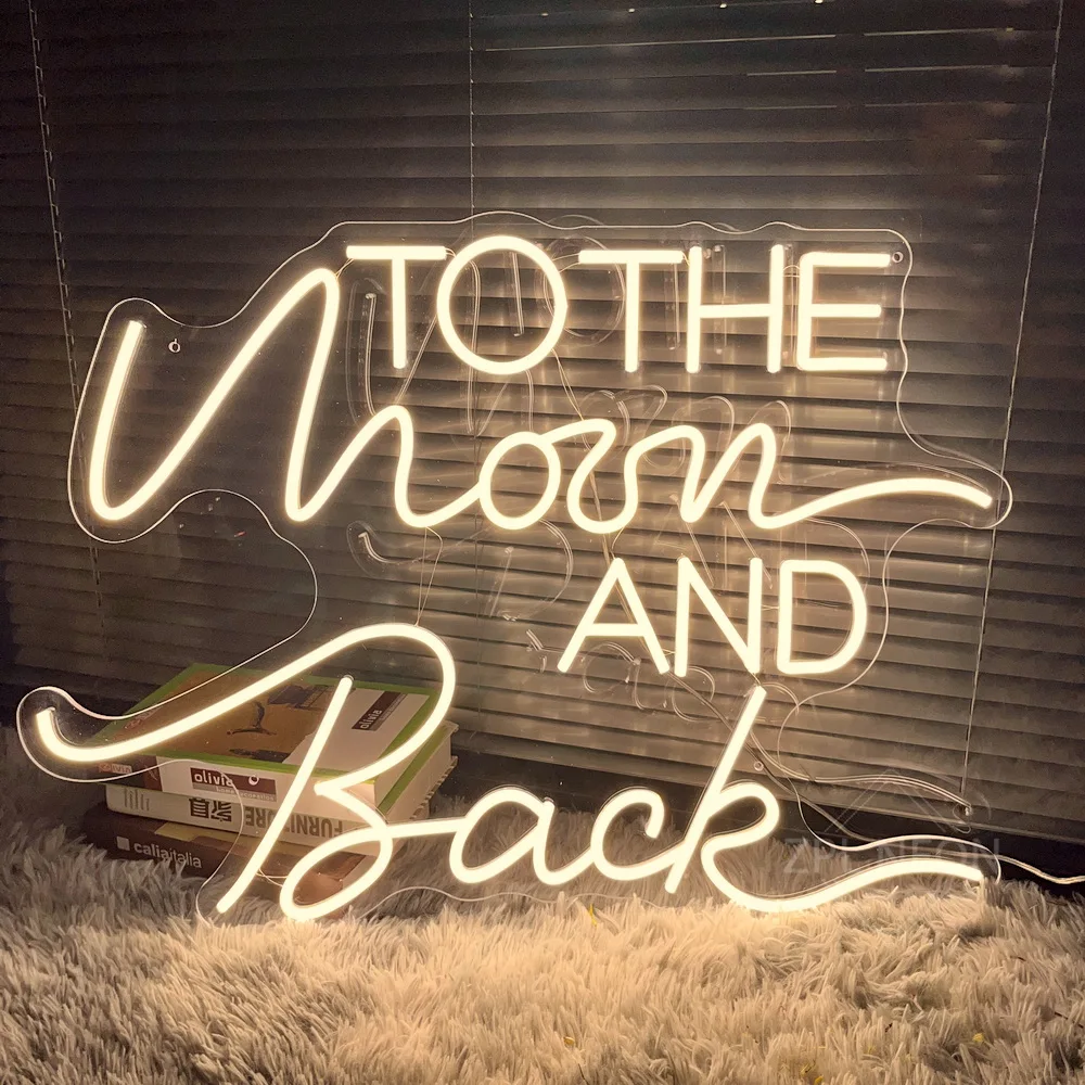 LED ضوء النيون لتزيين الجدار الشنق ، إلى القمر والظهر ، غرفة الزفاف ، غرفة نوم ، حفلة عيد ميلاد ، بار ، مقهى