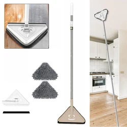 Mop Wall Cleaner with Long Handle Ceiling Mop Telescopic Wet & Dry Cleaning Mop with 2 Replaceable Chenille Replacement Cloths