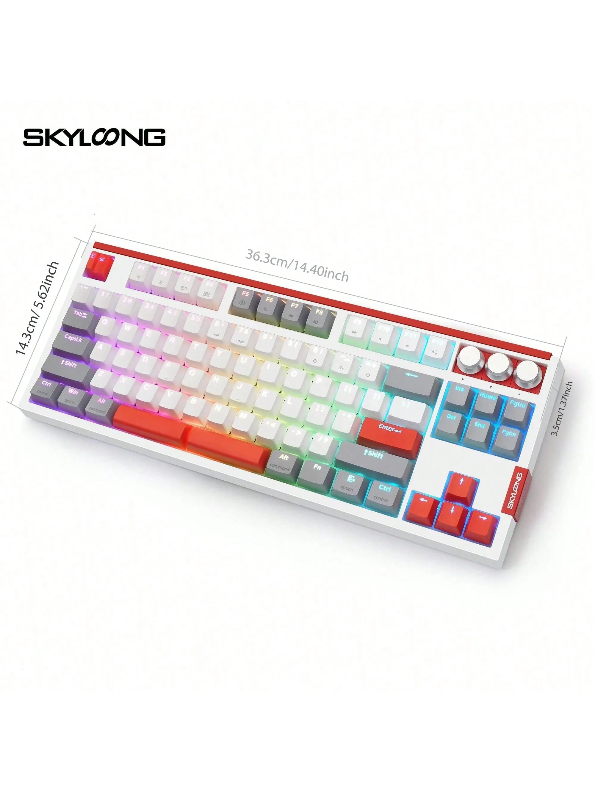 Imagem -06 - Skyloong Gk87 Qmk Via Teclado Mecânico com Fio Usb-c Tkl Gamer Teclado Via Macro Programável Botões Barra de Espaço Dupla Hot-swappable 87 Teclas Teclado Pbt Keycap Rgb Backlight