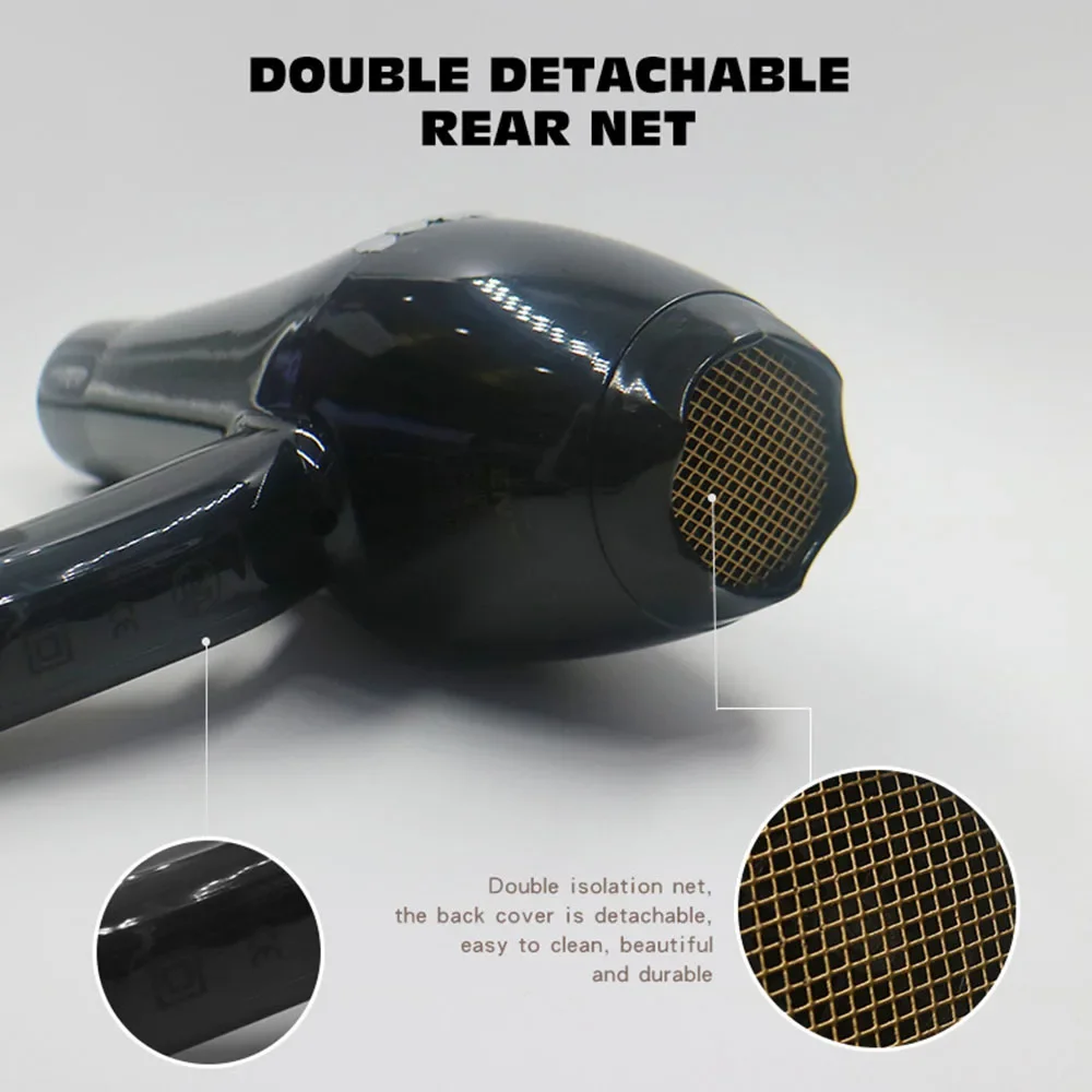 Asciugacapelli professionale da 6000W per salone ad alta velocità vento forte 6 marce ventilatore leggero a basso rumore con 2 ugelli