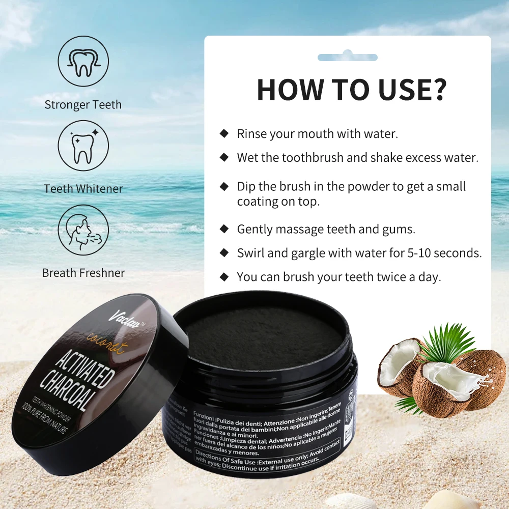 Activated Charcoal Teeth White - огляд і ціна Activated Charcoal Powder