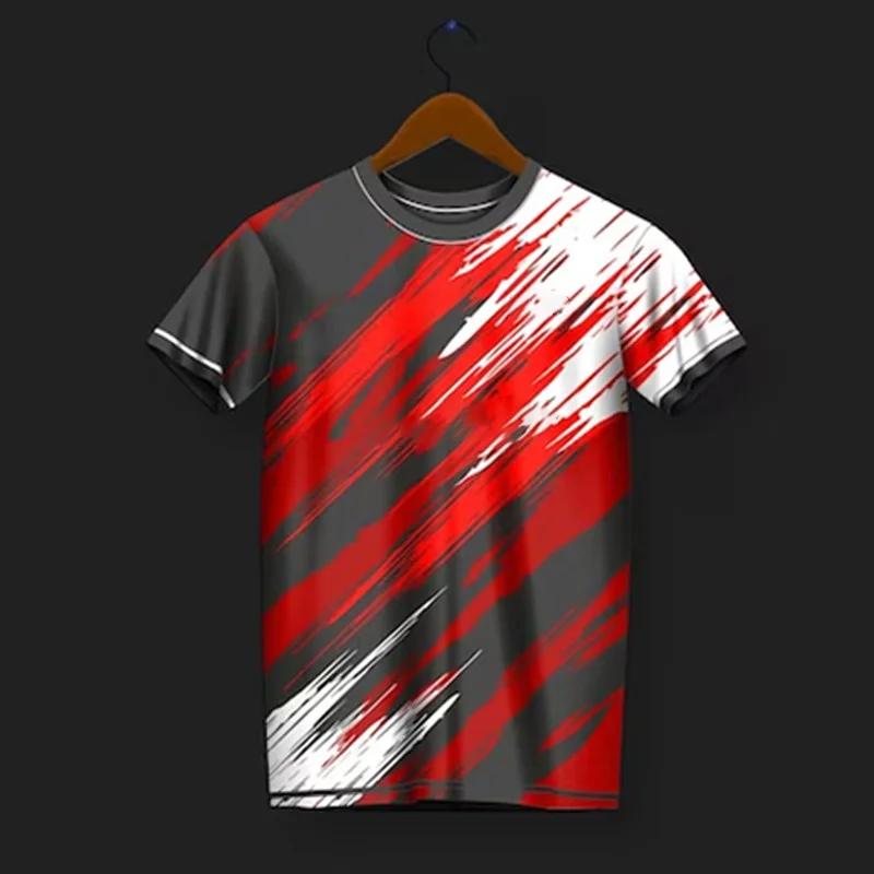 3D Printed Badminton Sports T-Shirt For Men Training Suit Pattern Tees Summer Oversized Round Neck Tops Short Sleeves T Shirts