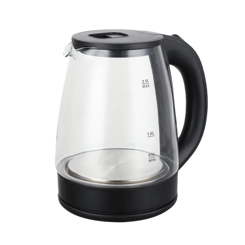 Iruibo 2L Glas-Wasserkocher, hochwertiges, hitzebeständiges, tragbares Haushaltsgerät für kochendes Wasser, Tee, Kaffee, schnelle Erwärmung