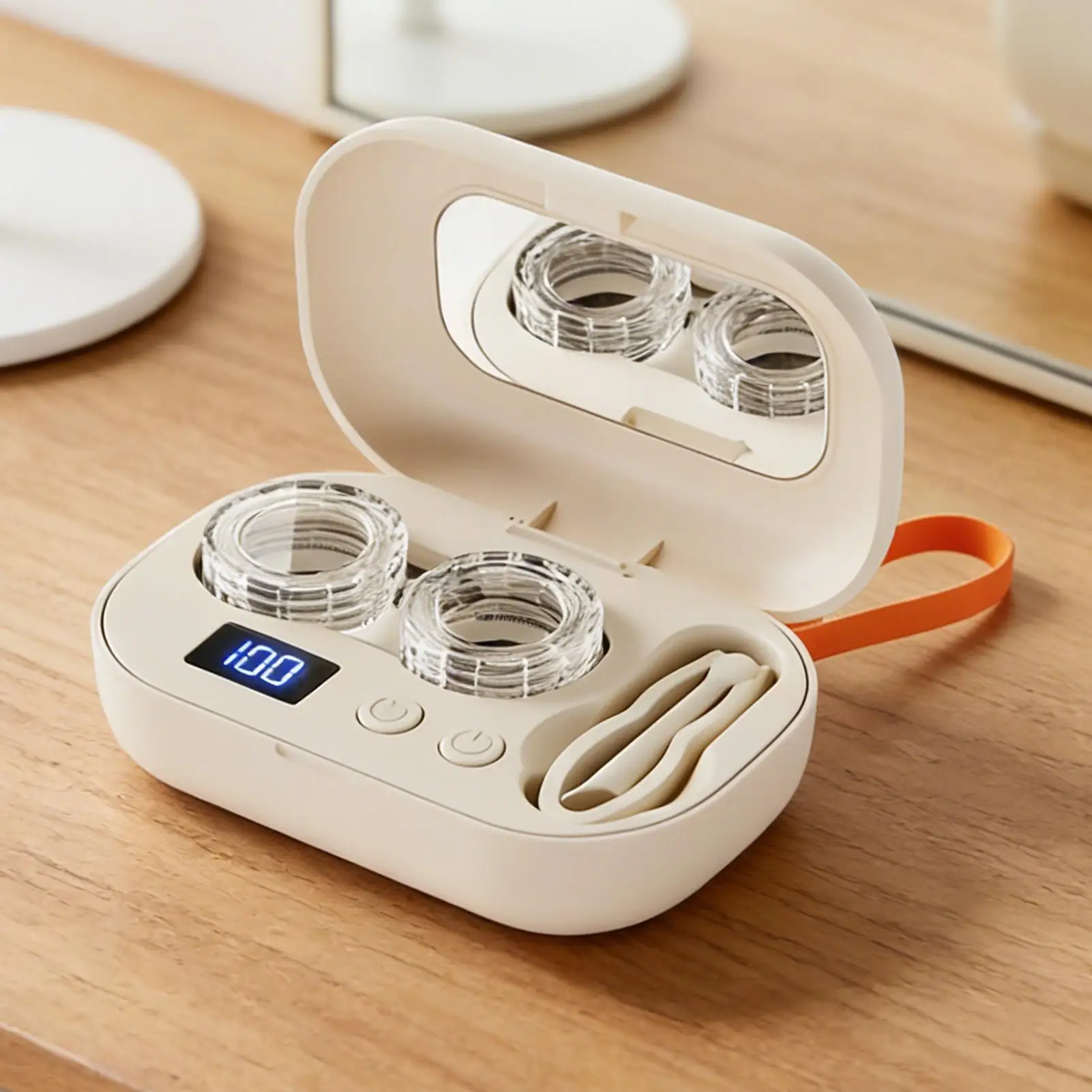 

1 шт. Чистящее средство для контактных линз с высокочастотной вибрацией, футляр для чистки линз, контейнер для хранения и очистки линз, инструменты для ухода за глазами