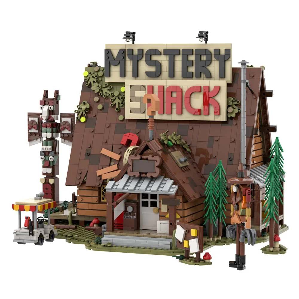 MOC The Mystery Shack Building Set Adventure Animation Mystery Lodge Cabin Model Bricks Adult Toy Gift