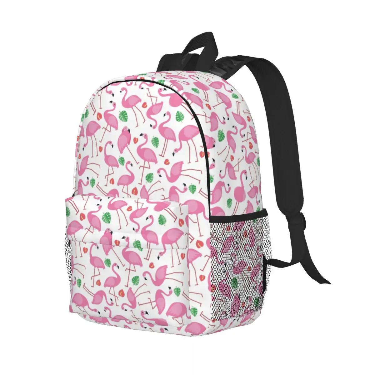 Mochilas sem emenda padrão bonito Flamingo, saco de escola impermeável, faculdade Imprimir Bookbags, Homens e mulheres