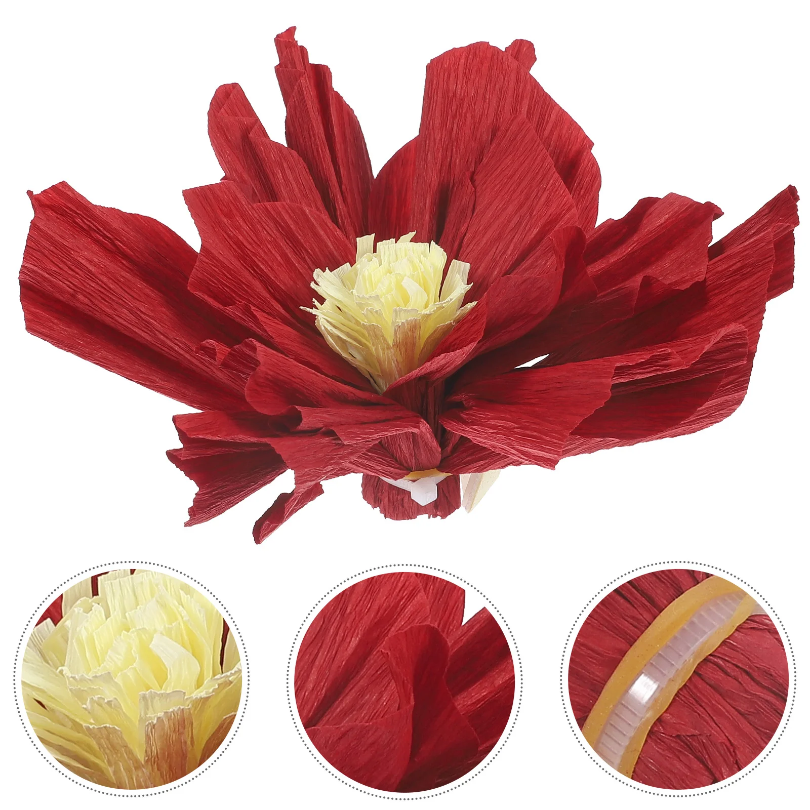 10 Pcs Crepe Paper Bouquet Flower Party Decoration Furniture Flowers Hanging Red Decorations for Festival Supplies