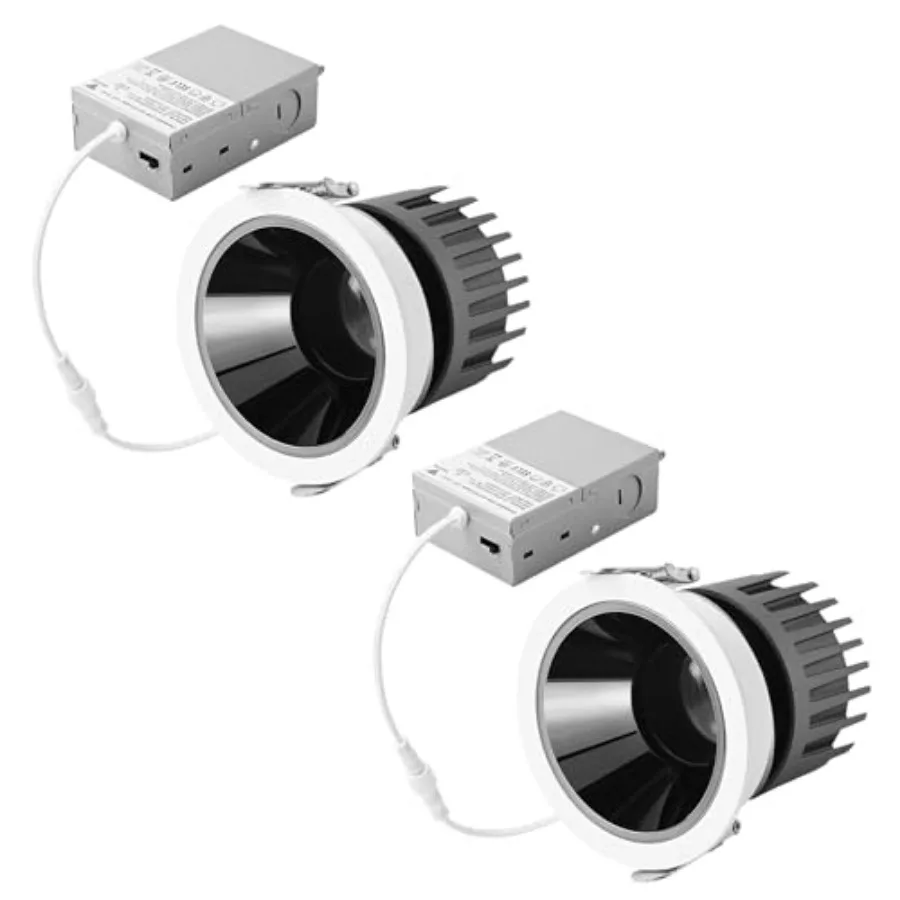 

LED Commercial Recessed Round Downlight Fixture CCT Switch 7K/30K/35K/0K/50K 97 CRI Energy Star Dimmable FCC- SDOC Compliant UL