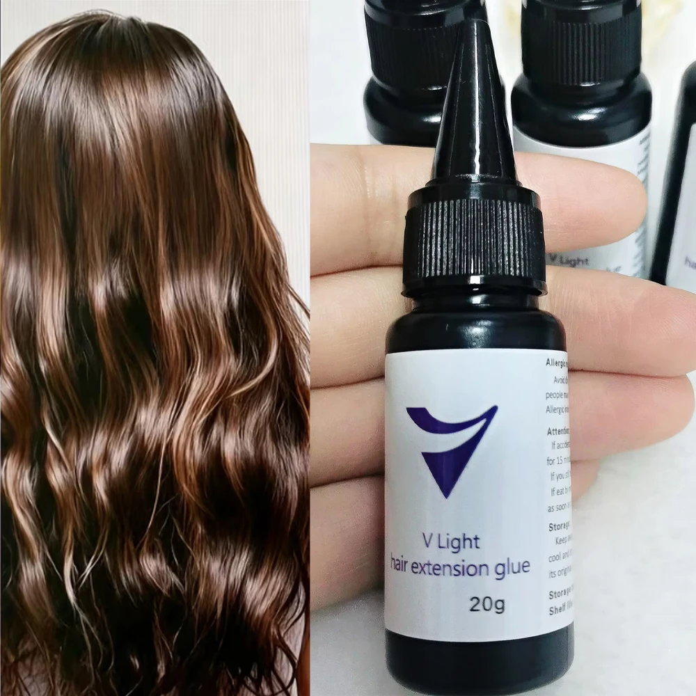Strumento per l'estensione dei capelli con nastro adesivo V-Light Colla professionale con tecnologia V-Light per parrucca per extension Parrucca per capelli Colla V-Light 20 g/pz