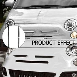 Pair Front Bumper Upper Moulding Strips Trims (Left+Right) 735455041 735455042 for Fiat 500 2007-2015 Chrome/Carbon Fiber Grain