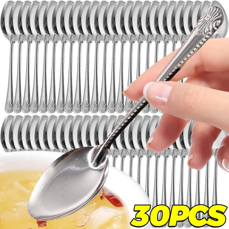 30/6 Uds. Venta al por mayor cuchara de acero inoxidable cucharas de sopa de café de leche cuchara de comedor creativa helado postre cucharas de sandía 16,6 cm