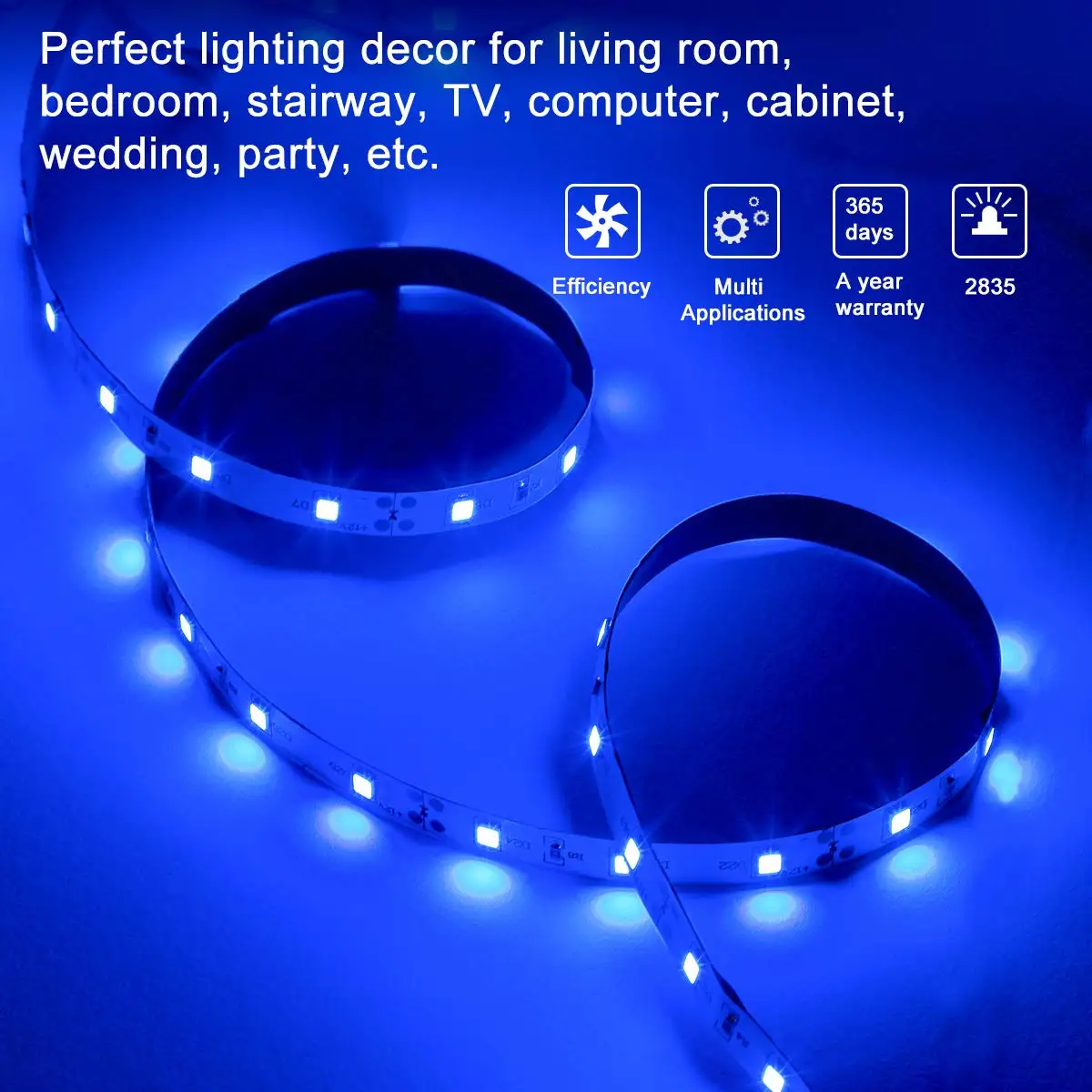 Imagem -04 - Impermeável Flexível Led Light Strip Rgb Quente Branco Azul Verde Vermelho Dc12v 2835 Fita Luz Tira do Teto para Festa Férias 5m