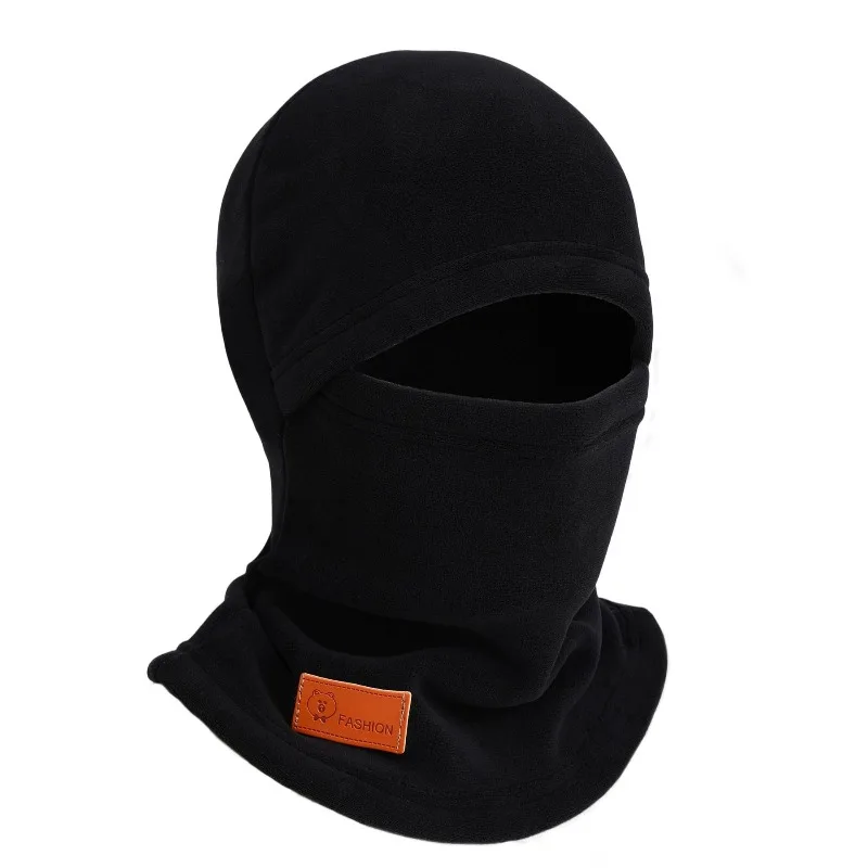 قبعة شتوية لركوب الدراجات الكهربائية للرجال، قناع مقاوم للرياح، مبطن بالصوف، وشاح سميك مقاوم للبرد، أغطية رأس متكاملة