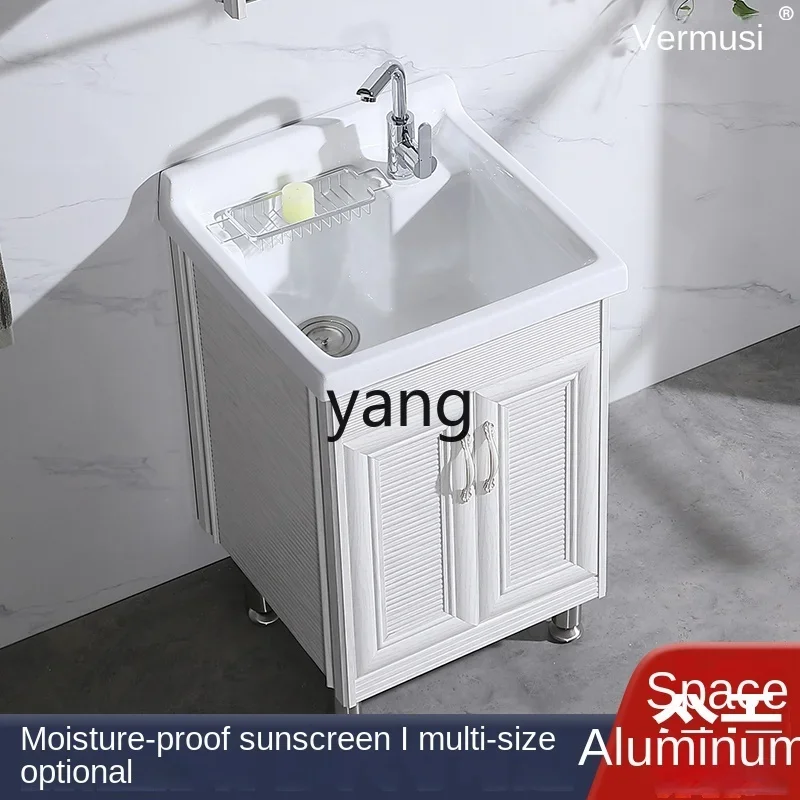 CX Ceramic Laundry Pool Space Aluminum Laundry Cabinet Balcony Ultra Deep Laundry Basin Sink