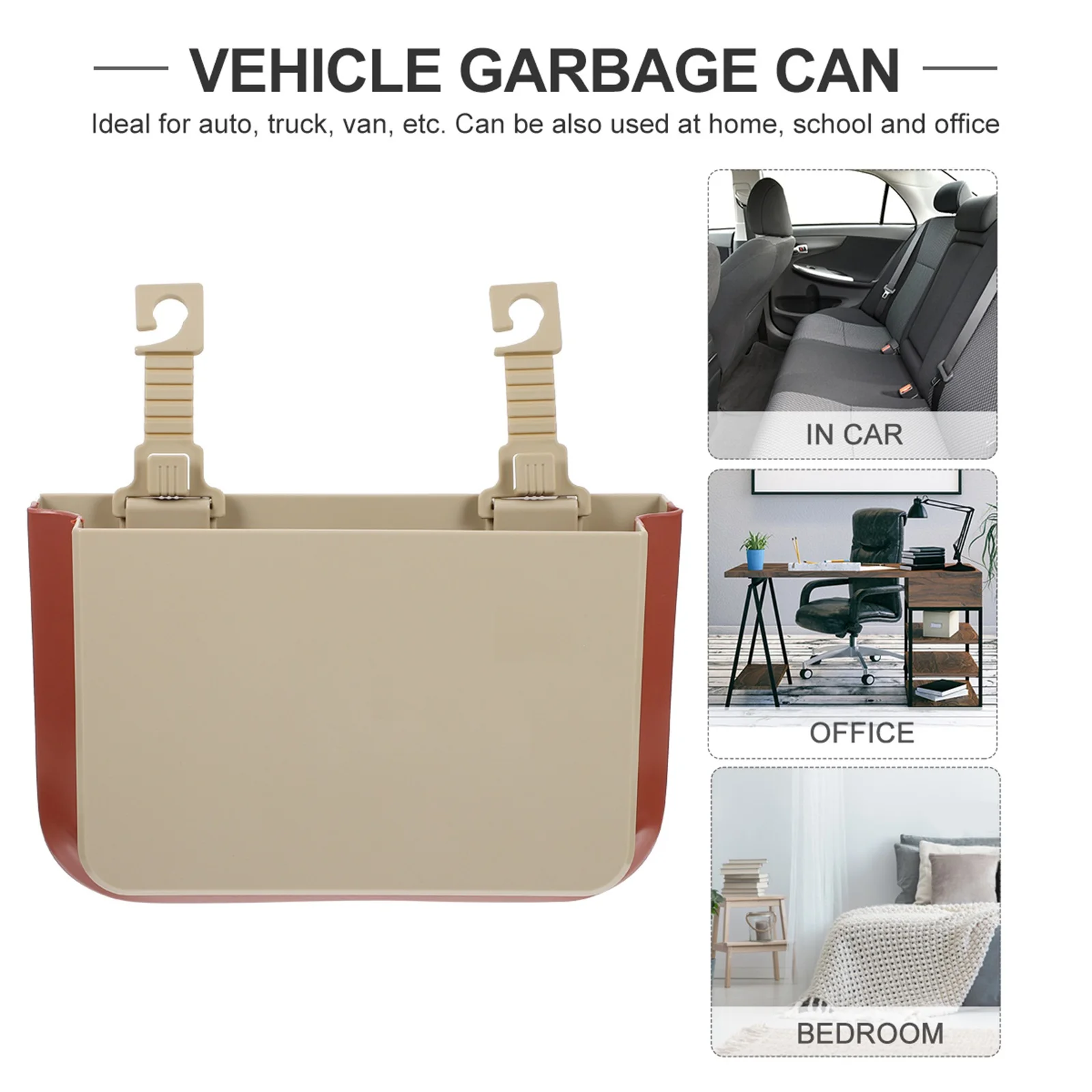 

Car Trash Can Leak Proof Foldable Hanging Garbage Bin For Vehicle Interior Automobile Dustbin Portable Waste Container