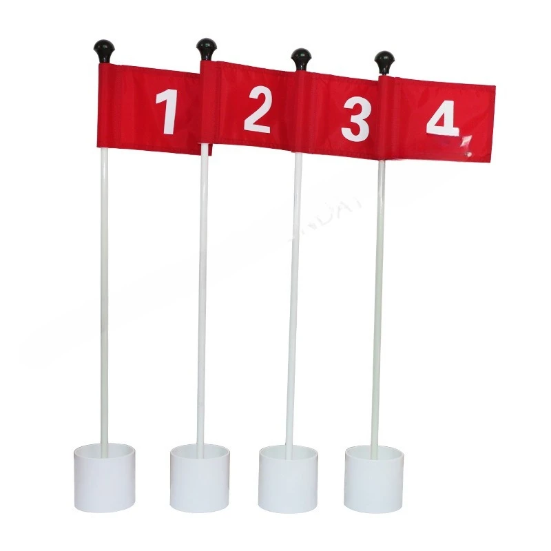 Golf Premium Green Flagpole No. 1--18 Nylon Digital Flag Golf Course Supplies Flagpole Hole Cup Set