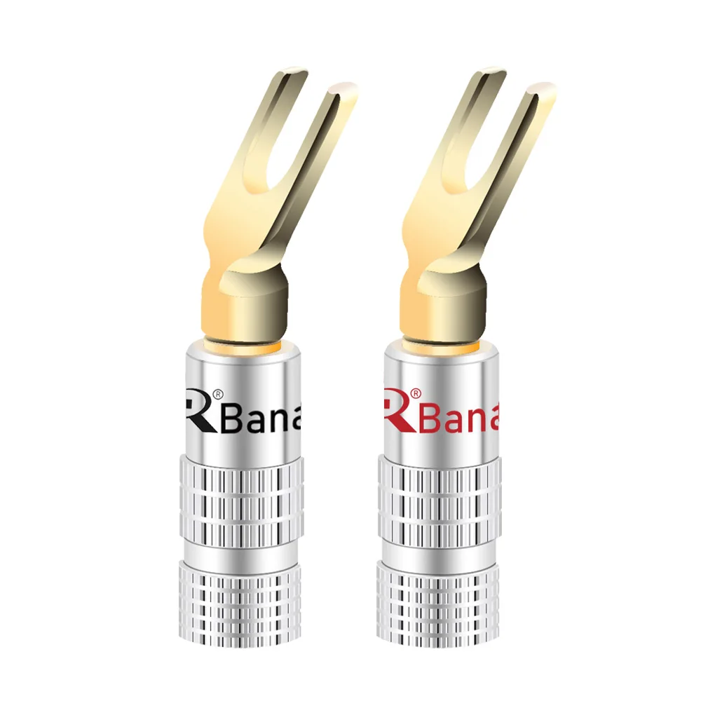 10pcs/5pairs High Quality New 24K Gold Speaker Banana Plugs For Video Speaker Connector Black Red Color