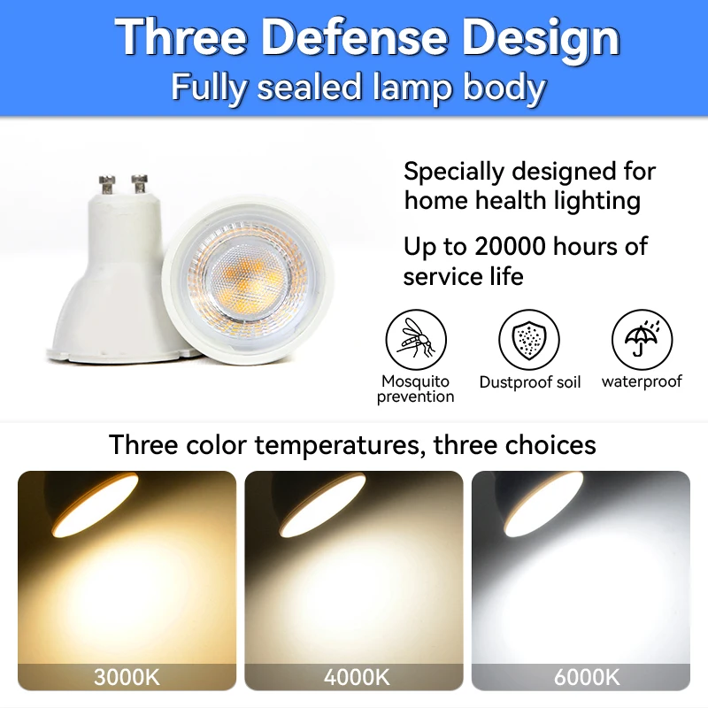 LED Spot Light GU10 Lamp Bulb 110V 220V GU10 Track Light Bulb for kitchen Living Room Home Decor Lighting Led Bulb