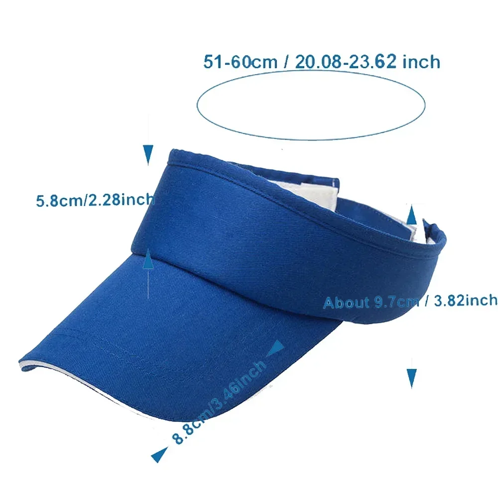 Unisex Sports Golf Sun Visor Cap Whitemarble Letter Print Empty Top Adjustable Hat for Tennis Jogging Fitness Use
