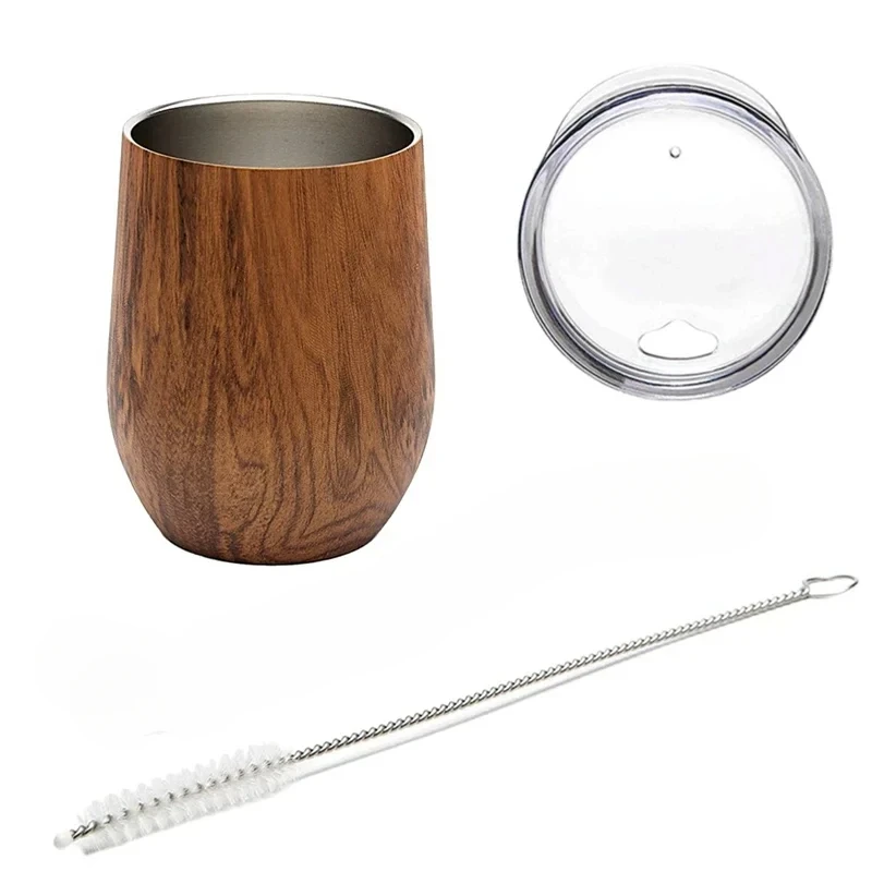 Yerba Stainless Coffee Gourd Tea Cup Set 12Oz Double-Wall Mate Water  with Lid 1 Bombillas Straws Filter Spoon&Brush