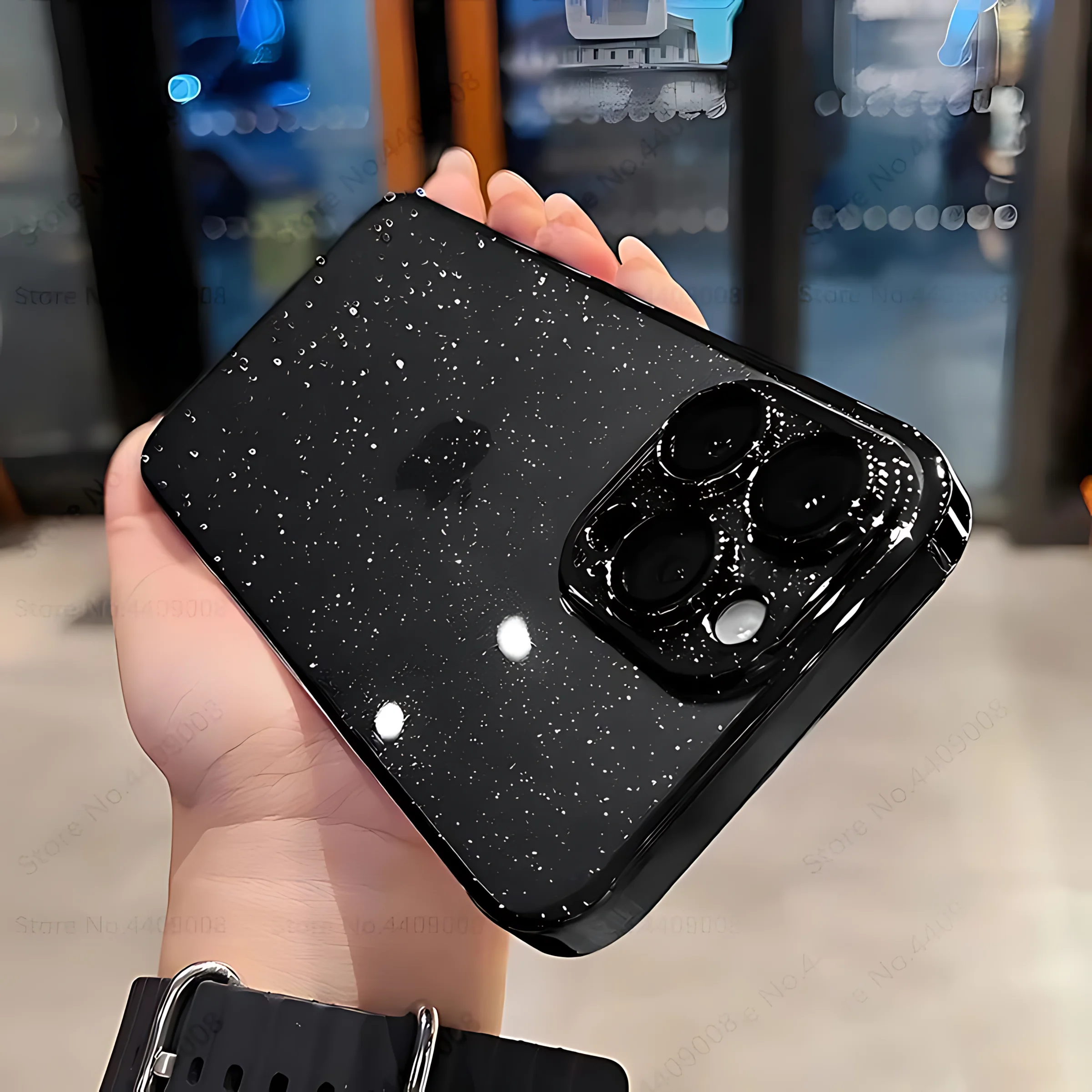 Funda de lujo con purpurina y revestimiento transparente para iPhone 12, 13, 14, 15 16 Pro Max Plus, fundas galvanizadas transparentes, cubierta dura a prueba de golpes