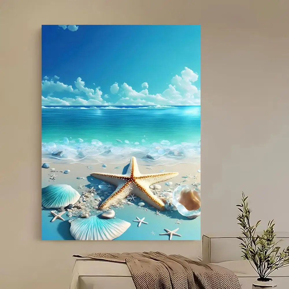 ملصق موجة المحيط على الشاطئ عالي الدقة ذاتي اللصق مقاوم للماء مثالي للمنزل والمكتب وغرفة النوم هدية رائعة #6