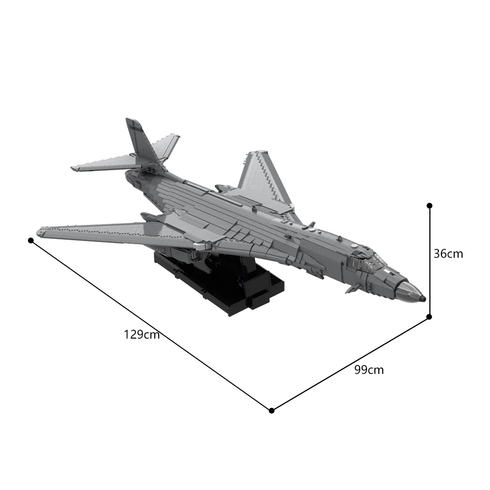 8390PCS Rockwell B-1 Lancer Set di blocchi di costruzione di bombardieri pesanti tattici supersonici con carrello di atterraggio giocattolo modello di aereo militare