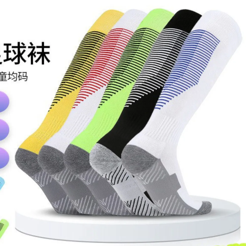 

New Athletic Crew Dress Patterned Towel Bottom Children Football Sock Adult Knee High Anti Slip Long Sports Wholesale B8W171