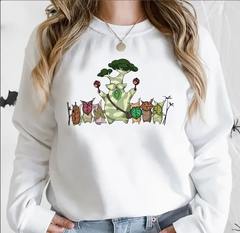 Women Vintage Floral Plants Pullover Sweatshirt Casual Long Sleeve T-Shirt Y2K Top Kawaii Harajuku Fashion Winter Women Clothes