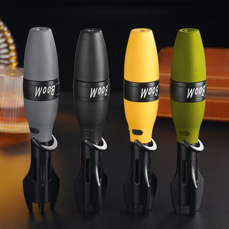 

Metal Rocker Arm Super Large Firepower Inflatable Lighter Outdoor Windproof Spray Gun Lighter Cigar Lighter with Safety Lock