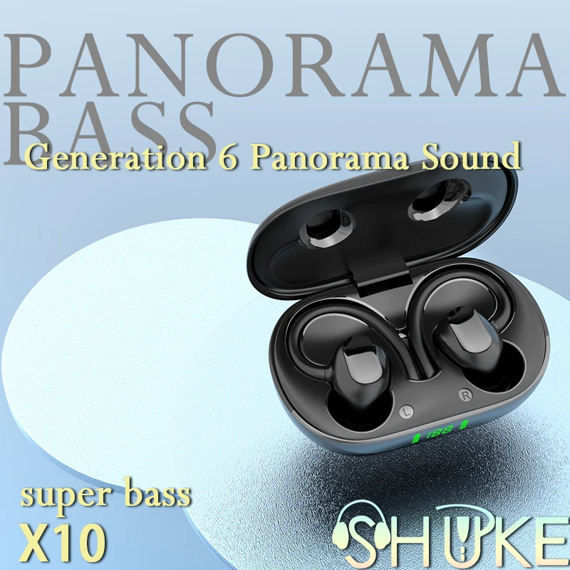 SHUKE X10 Bluetooth Headphones Sports Rotating Ear Hooks Deep Bass IPX5 Waterproof Sweatproof Sport Earbuds