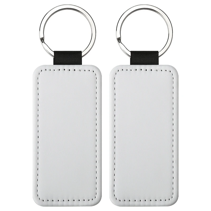 20Pack Sublimation Blanks Keychain Glitter PU Leather Keychain Heat Transfer Keyring Double-sided Sublimation Blank-A69M