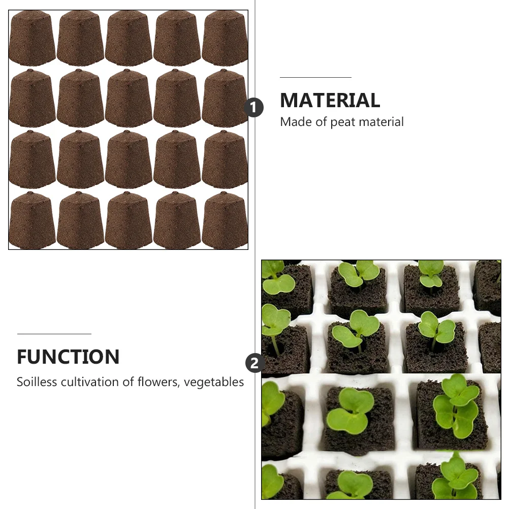 20Pcs Nutrient Blocks Nursery Soil Plant Growing Blocks High Water Retention Garden Supplies for Flower Cultivation