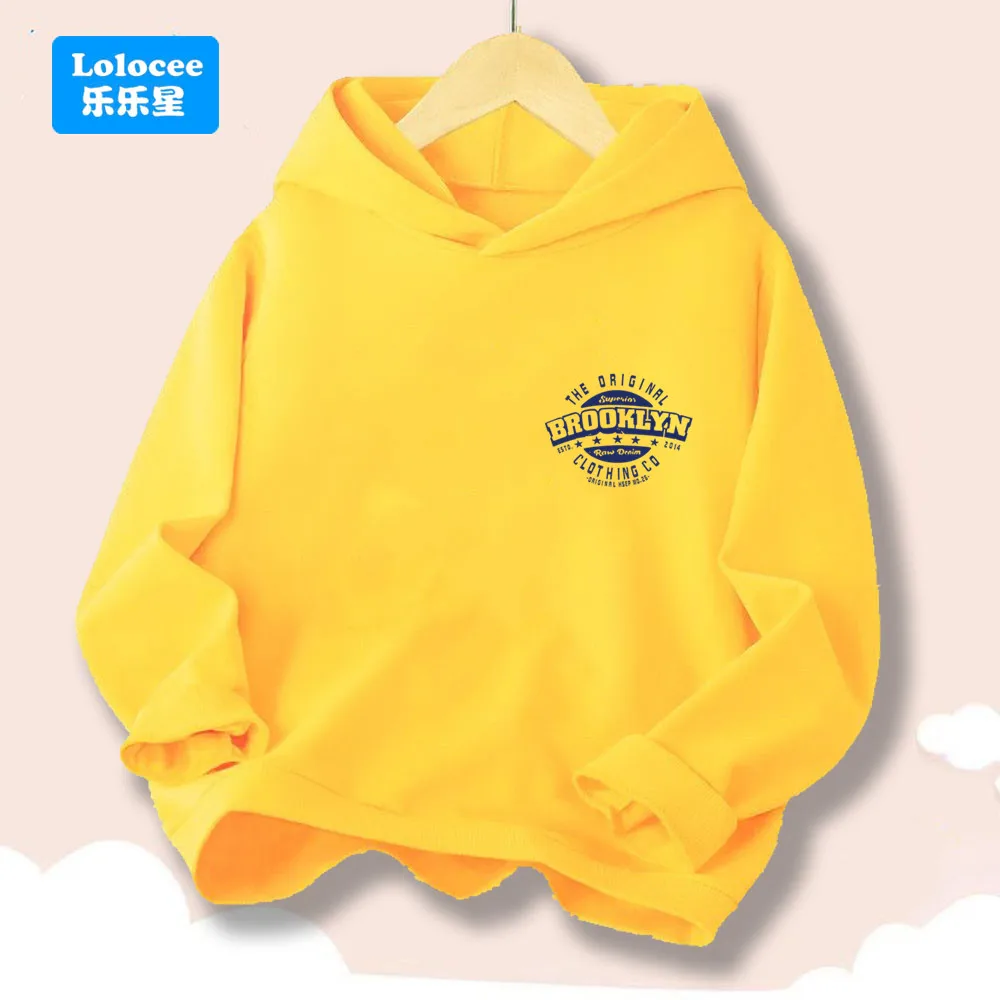 Jungen-Kapuzenpullover, Brooklyn New York-Aufdruck, langärmelig, Pullover, lässig, Kinder-Kapuzenpullover, modisches Teenager-Top, 3–14 Jahre, ZMBL1