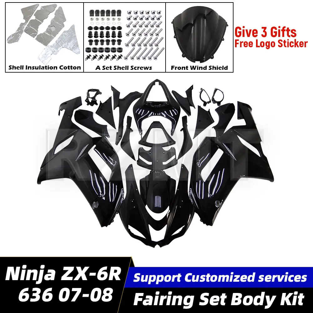 

For Kawasaki Ninja ZX-6R 636 2007-08 Fairing Motorcycle Set Body Kit Decoration Plastic Guard Plate Accessories Shell K0607-103a