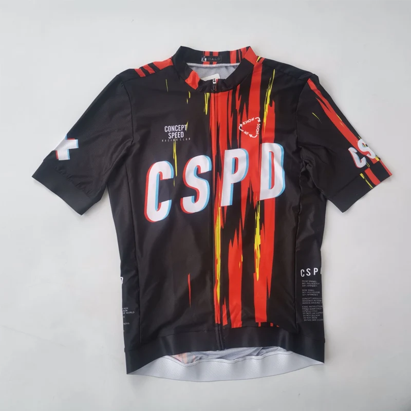 CSPD Lightweight Short Sleeve Cycling Jersey, Bike Tops, Summer Breahtable, Fast Drying, Bicycle Clothing