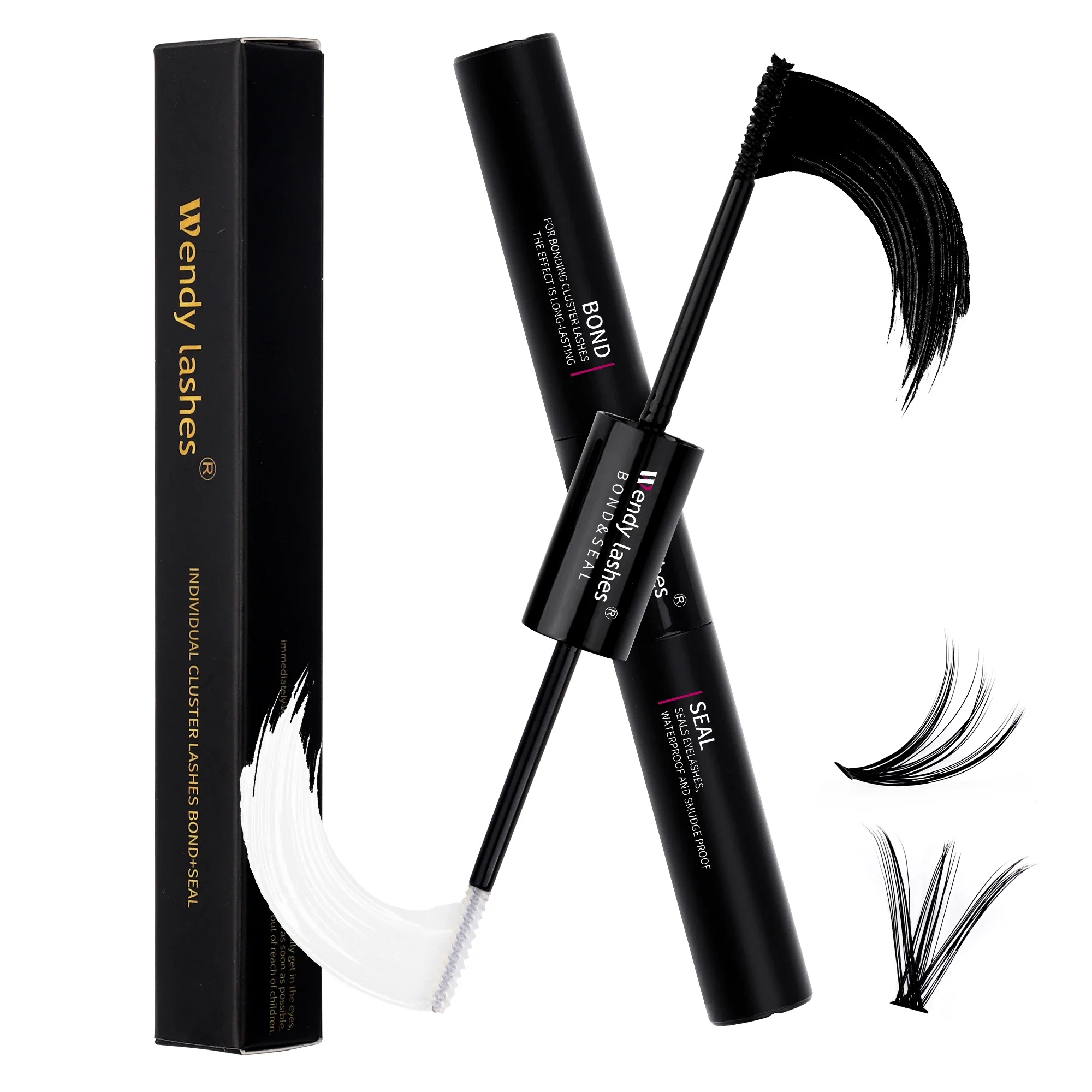 Wendy Lashes Cluster Lash Glue Long Lasting Grafting Lashes Dark-Black Waterproof Quick Drying Make Up Eyelash Glue 10ml